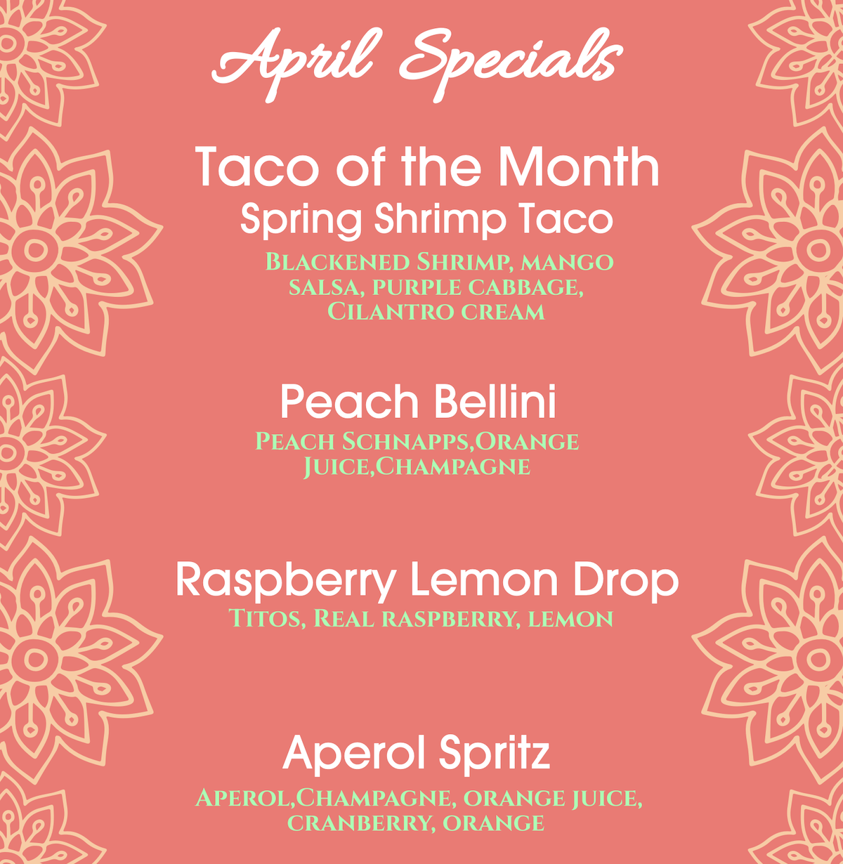 April Specials at Yoho
