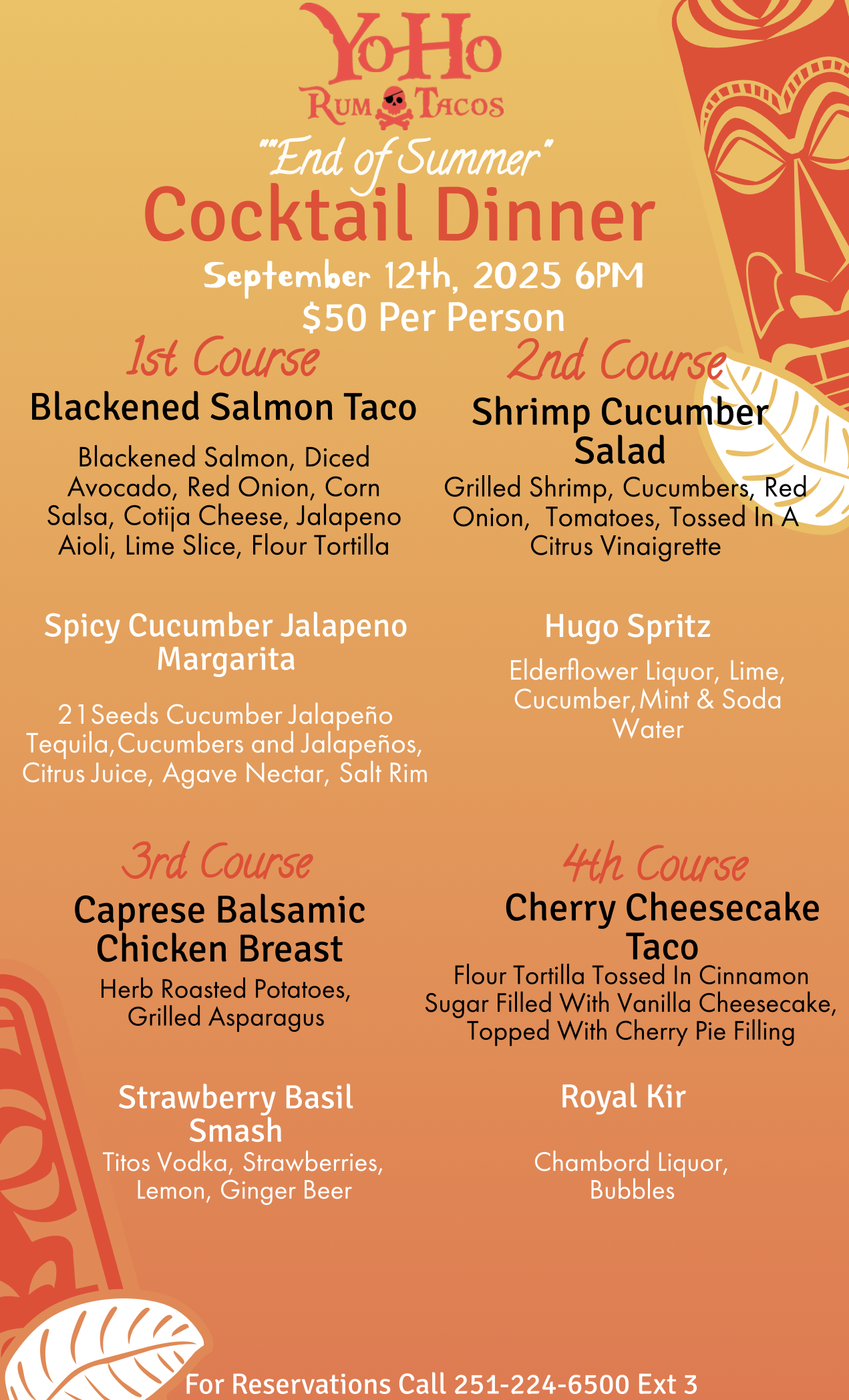 Monthly Wine Dinner Menu