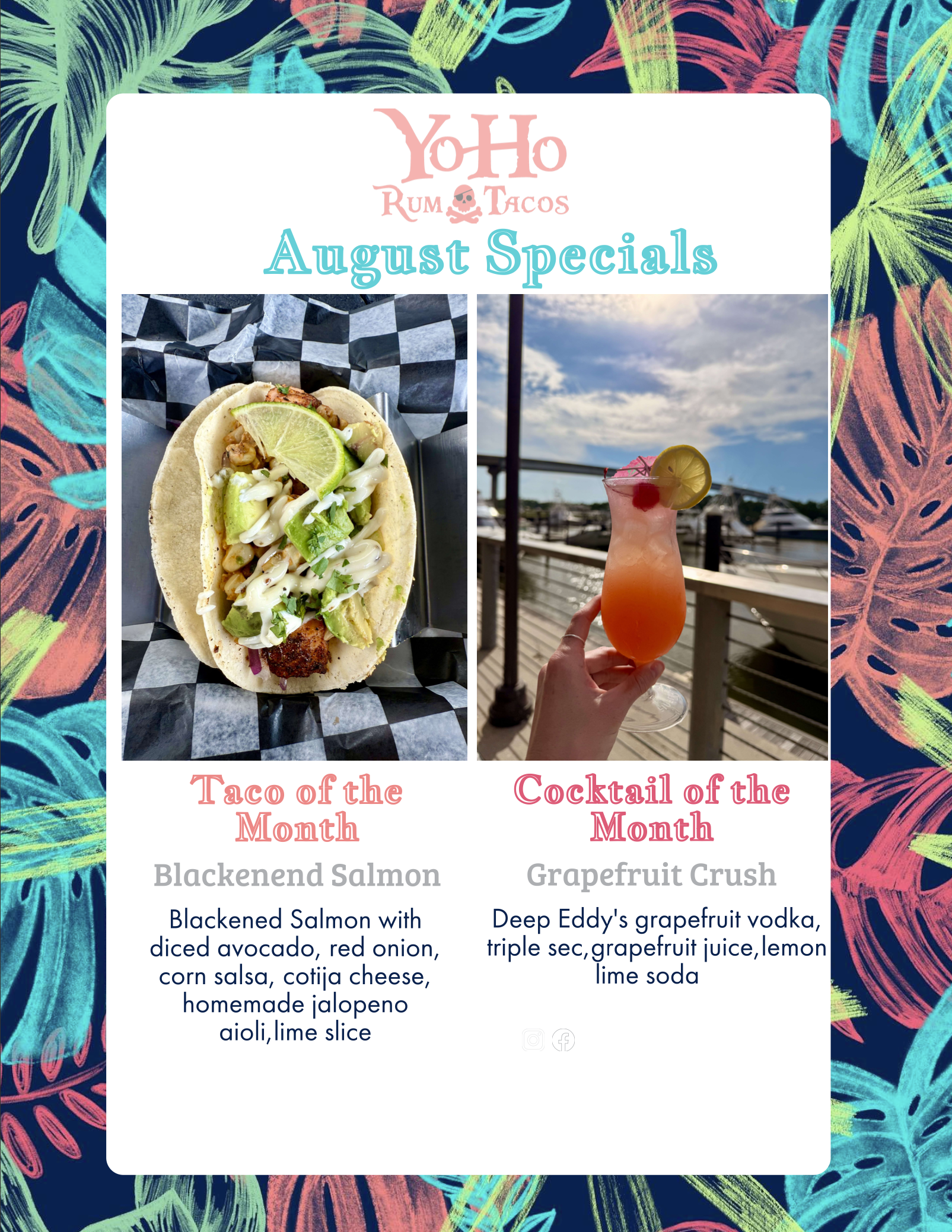Monthly Specials at Yoho