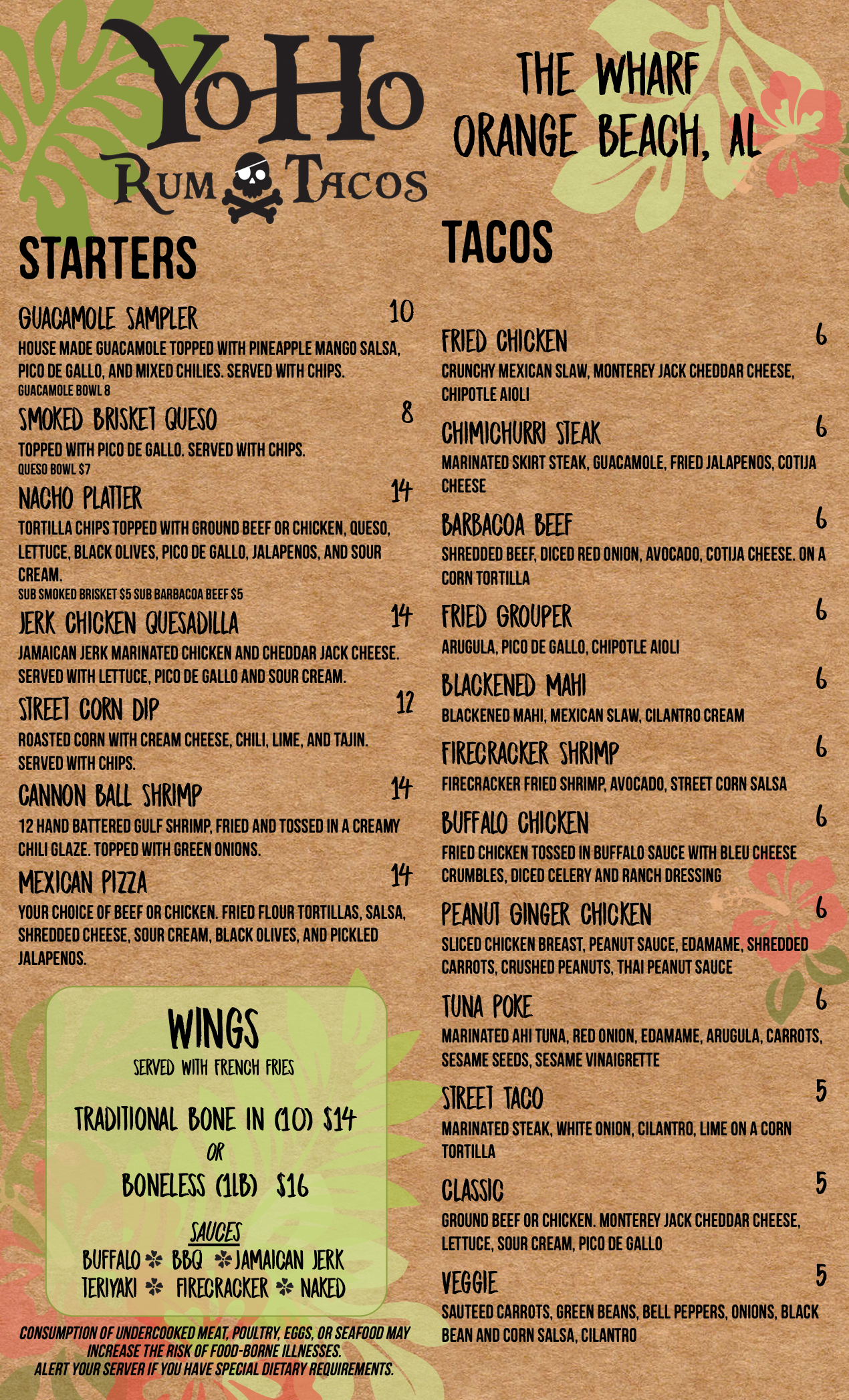 YoHo Daily Menu Page 1