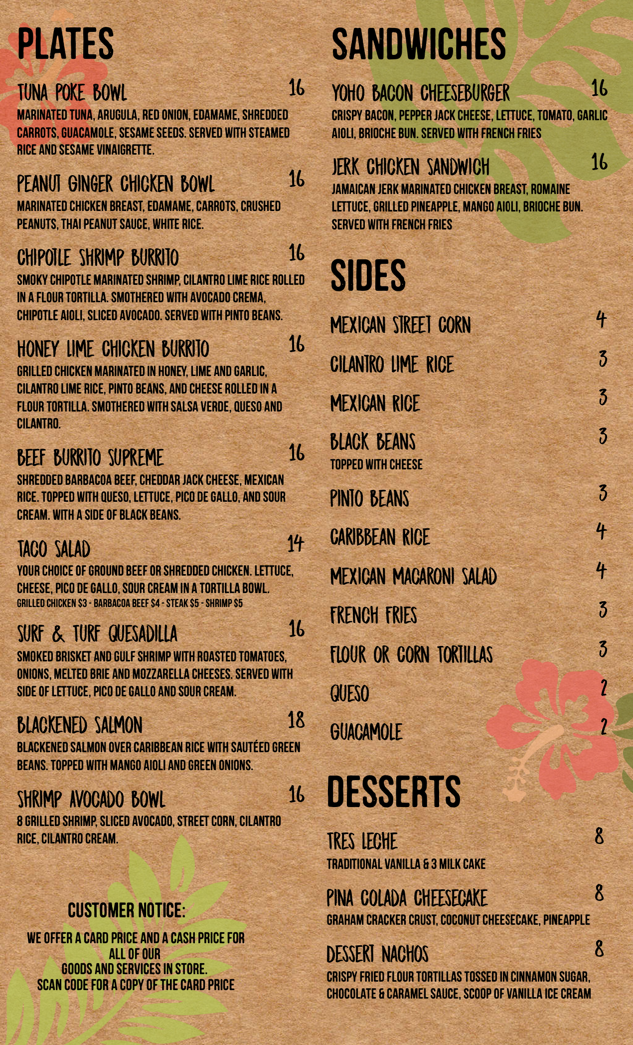 YoHo Daily Menu Page 2