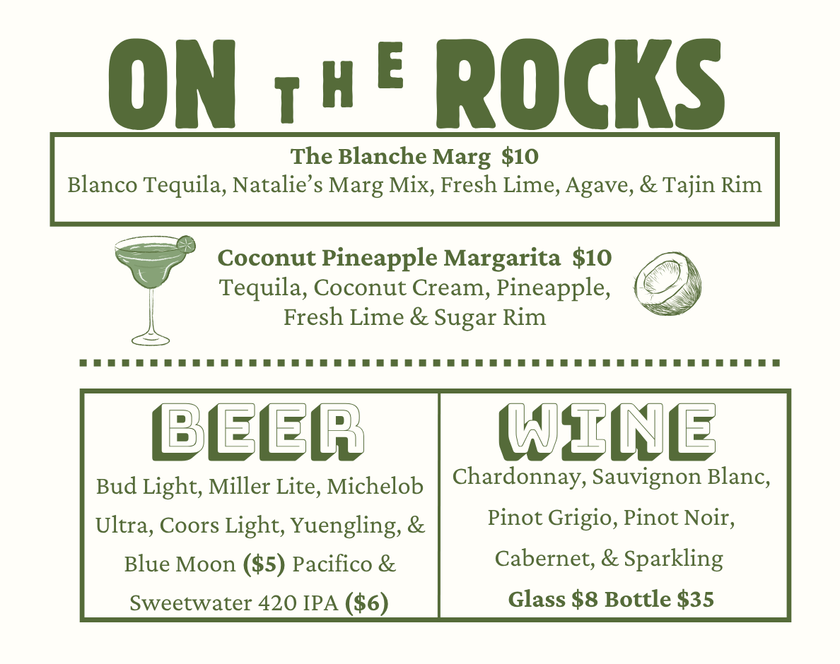 YoHo drink beer and wine menu