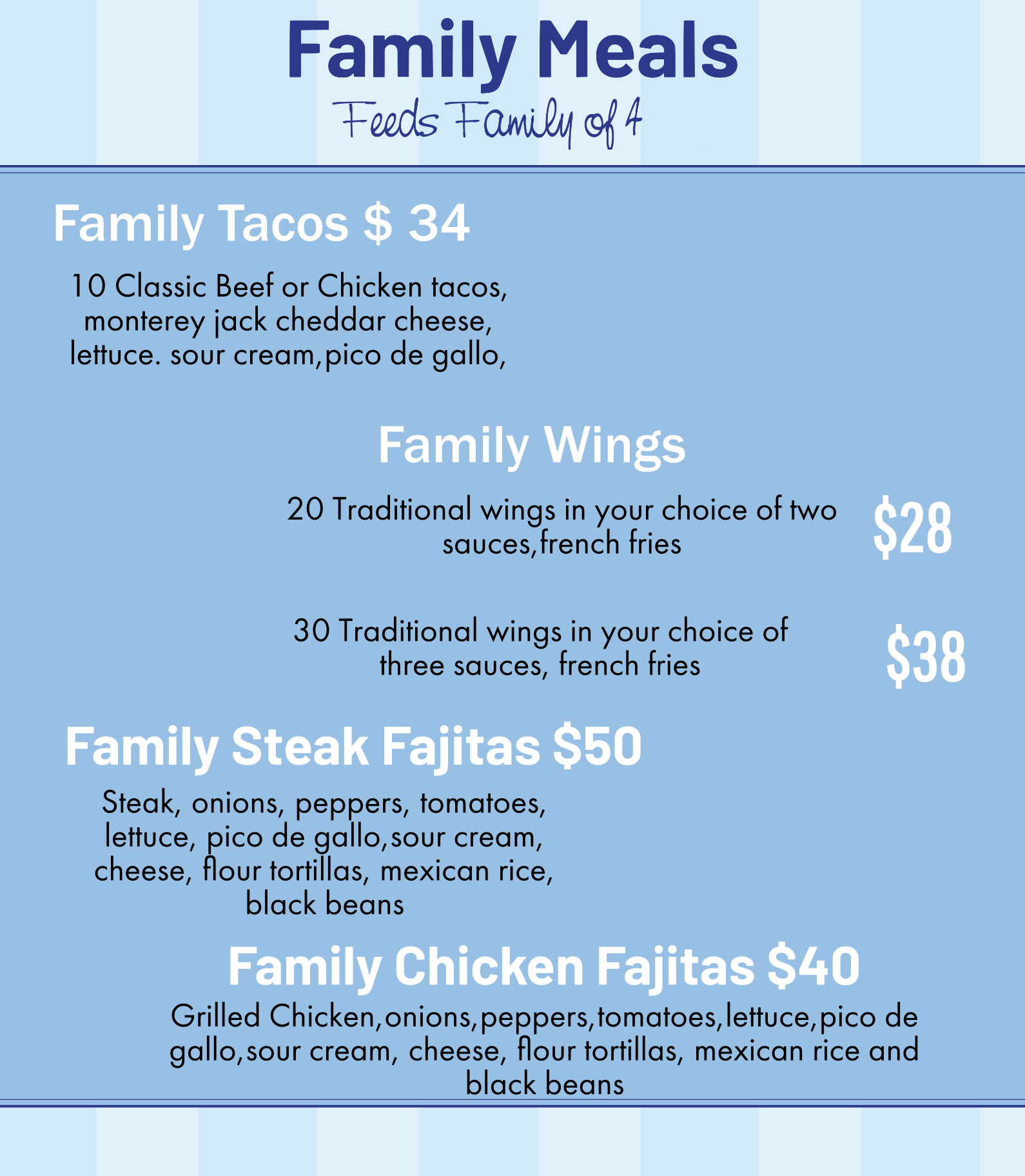 YoHo Family Meals to go